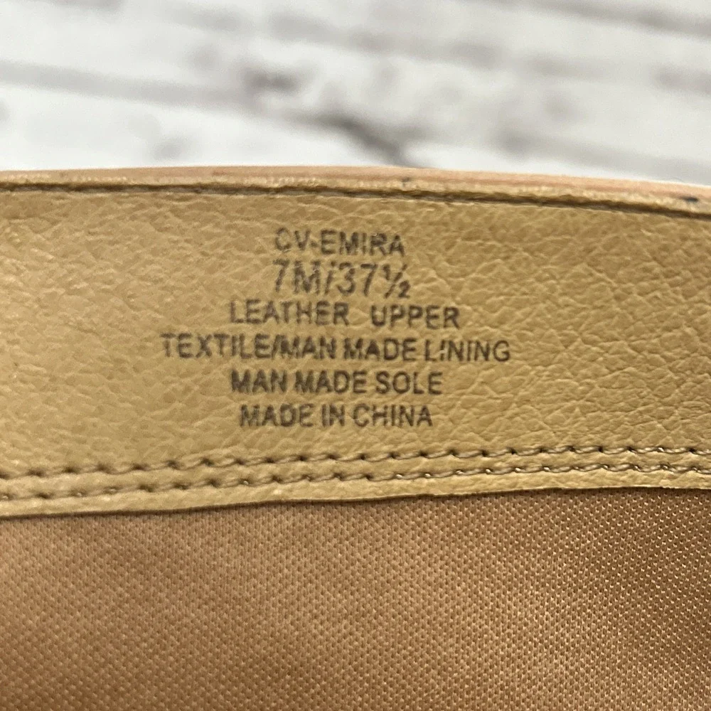 Crown Vintage Emira Knee High Boots Tan Leather Women's Size 7 Side Zip